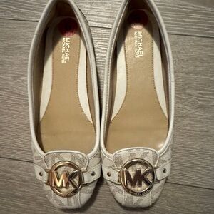 Michael Kors Cream Flats with Signature Logo